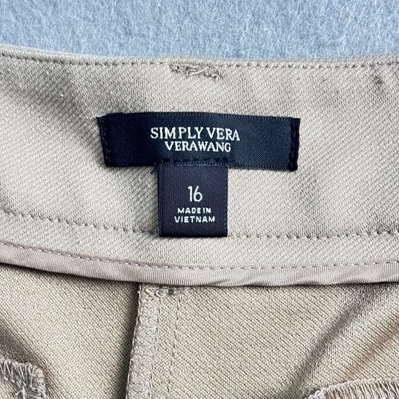 Vera Wang Dress Pants‎ Women's Size 16 Simply Vera Beige Straight Leg - Picture 4 of 9